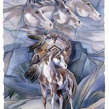 Схема вышивки «Тотем "Лошади"»