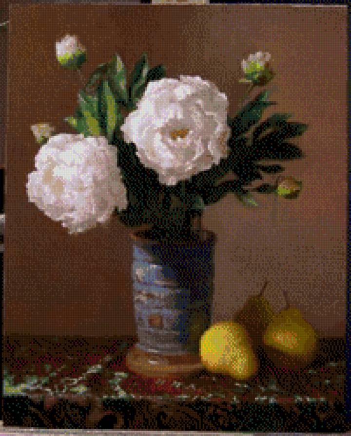 Piony-Kevien  Gorges - ziwopis, cwety, naturmort - предпросмотр