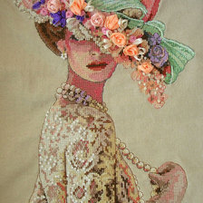 Схема вышивки «дама в шляпе»