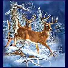 Схема вышивки «Олени»