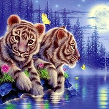 Схема вышивки «Тигрята»