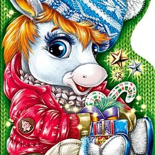 Схема вышивки «Новогодняя лошадка»