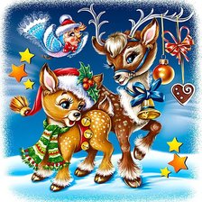 Схема вышивки «Новогодние олени»