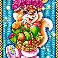 Схема вышивки «Новогодняя белочка»