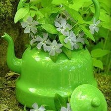 Схема вышивки «чайник и цветы»