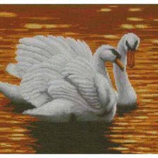 Схема вышивки «лебеди»