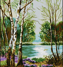 Схема вышивки «лес»