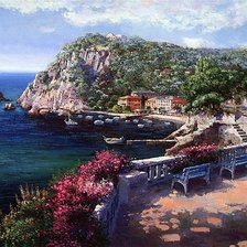 Схема вышивки «море»