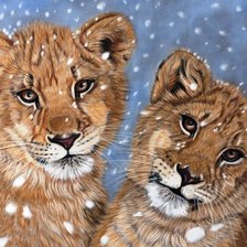 Схема вышивки «Снежные львята»