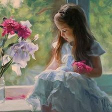 Схема вышивки «девочка на окне»