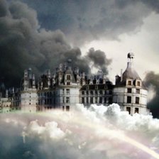 Схема вышивки «грозовой замок монохром»