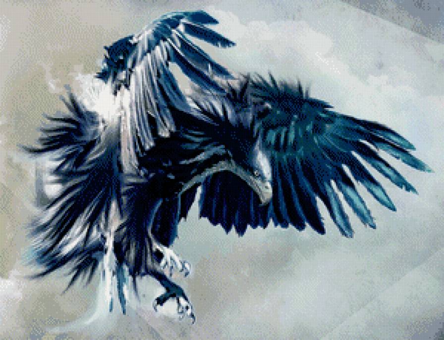 полет хищника - крылья, птицы, акварель, живопись - предпросмотр