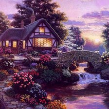 Схема вышивки «Сиреневый вечер»