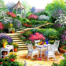 Схема вышивки «Уголок парка»