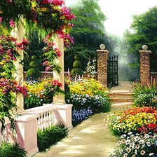 Схема вышивки «Уголок парка»