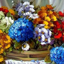 Схема вышивки «Цветы в корзинке»