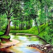 Схема вышивки «Лесной ручей»