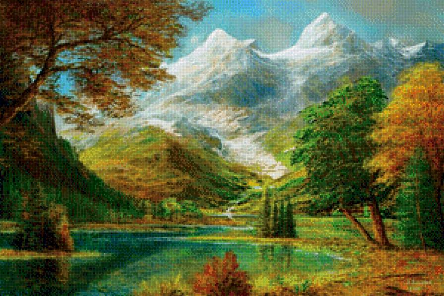 Краски осени - пейзаж, озеро - предпросмотр