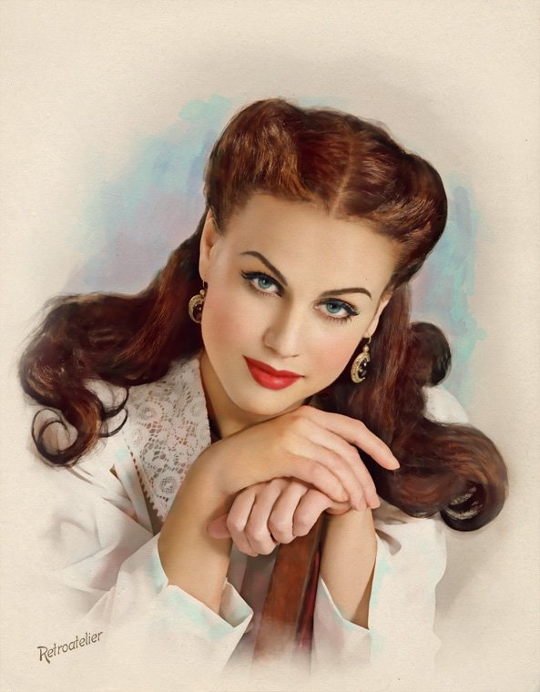 Ретро( новая, маленькая) - девушка, картина, портрет, ретро, женщина - оригинал