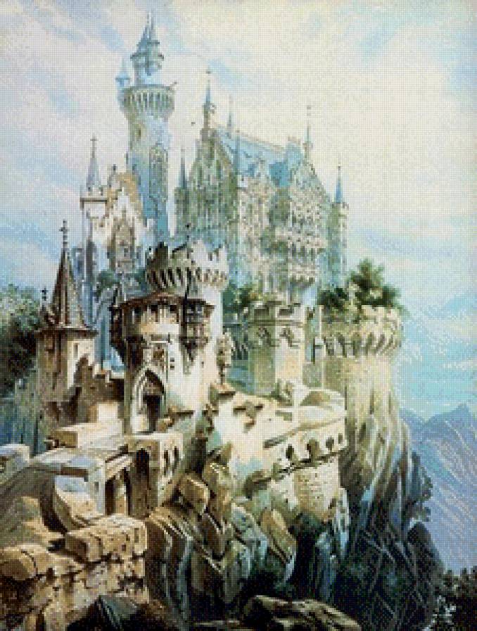 замок на скале - город.дворец, архитектура, замок.море.скала - предпросмотр