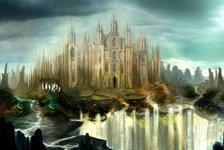 Схема вышивки «замок с водопадом»