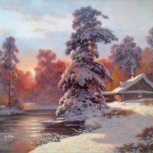 Схема вышивки «зимнее утро»