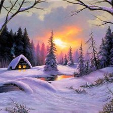 Схема вышивки «зимний закат»