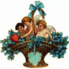 Схема вышивки «Ангелочки винтаж»