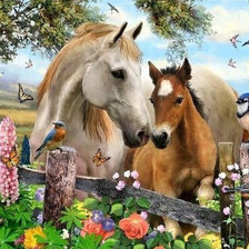 Схема вышивки «Лошади»