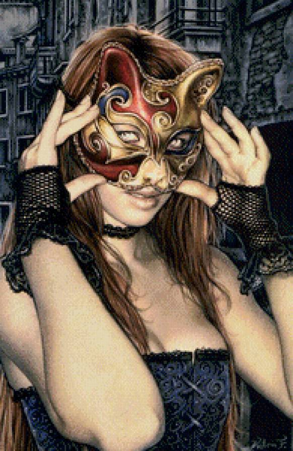 маскарад - девушка, готика, маска, виктория францес - предпросмотр