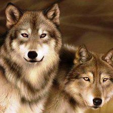 Схема вышивки «волки»