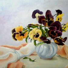 Схема вышивки «Анютины глазки»