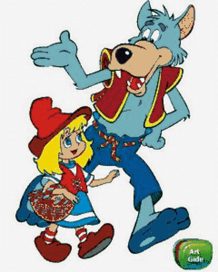 красная шапочка и волк - детское, мультик - предпросмотр