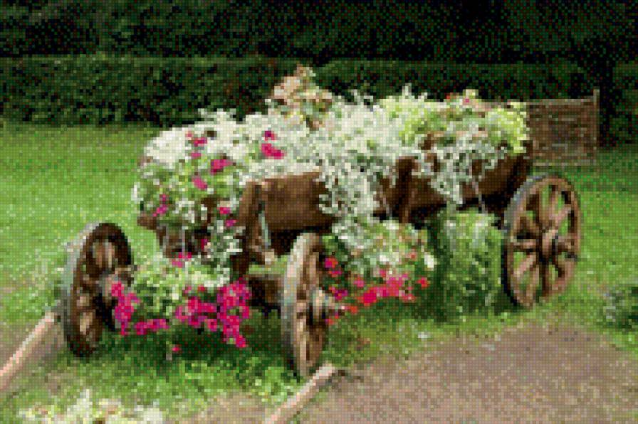 телега цветы - предпросмотр