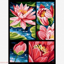 Схема вышивки «Полиптих "Лотосы"»