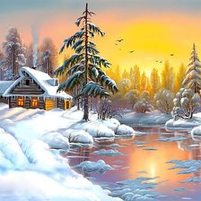 Схема вышивки «Закат»