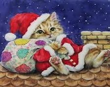 Схема вышивки «новогодний котенок»
