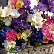 Схема вышивки «Корзина с цветами»