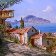 Схема вышивки «пейзаж морской»