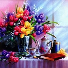 Схема вышивки «букет ирисы»