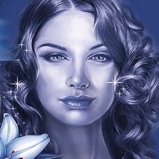 Схема вышивки «Сиреневый портрет»