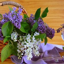 Схема вышивки «натюрморт-корзинка с сиренью»