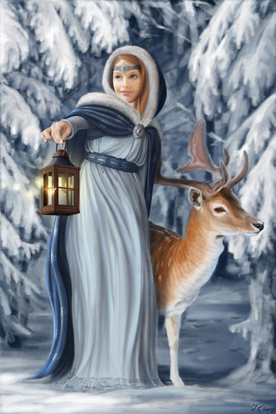 герда - картина, картины, детские, зима - оригинал