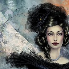 Схема вышивки «Дама»