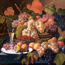 Схема вышивки «натюрморт с виноградом»