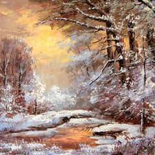 Схема вышивки «зимний пейзаж»