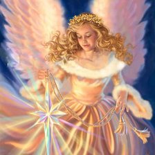 Схема вышивки «ангел с рождественской звездой»