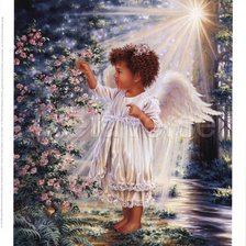 Схема вышивки «ангел в лучах света»