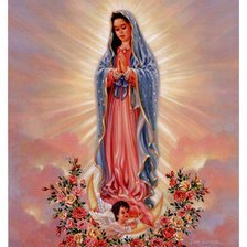 Схема вышивки «ангелок и дева мария»