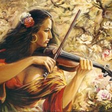 Схема вышивки «Скрипачка»